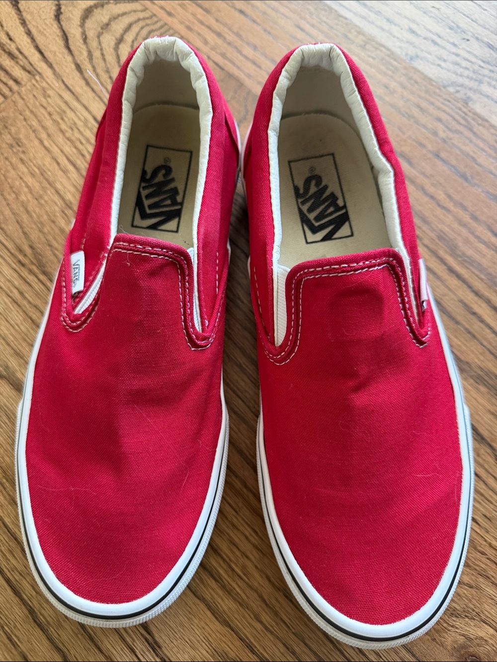 Vans Slip-On Sneakers - Bright Red Canvas